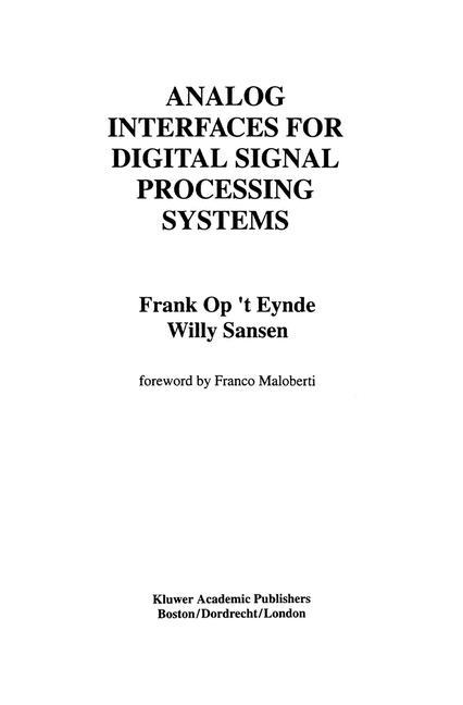 Analog Interfaces for Digital Signal Processing Systems