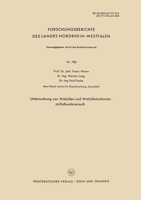 Untersuchung von Walzölen und Walzölemulsionen im Kaltwalzversuch