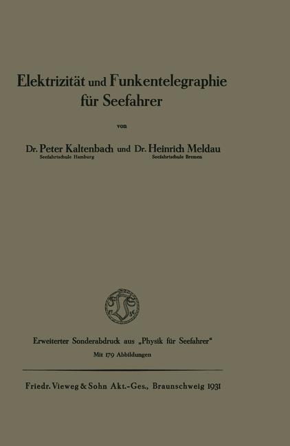 Elektrizität und Funkentelegraphie für Seefahrer