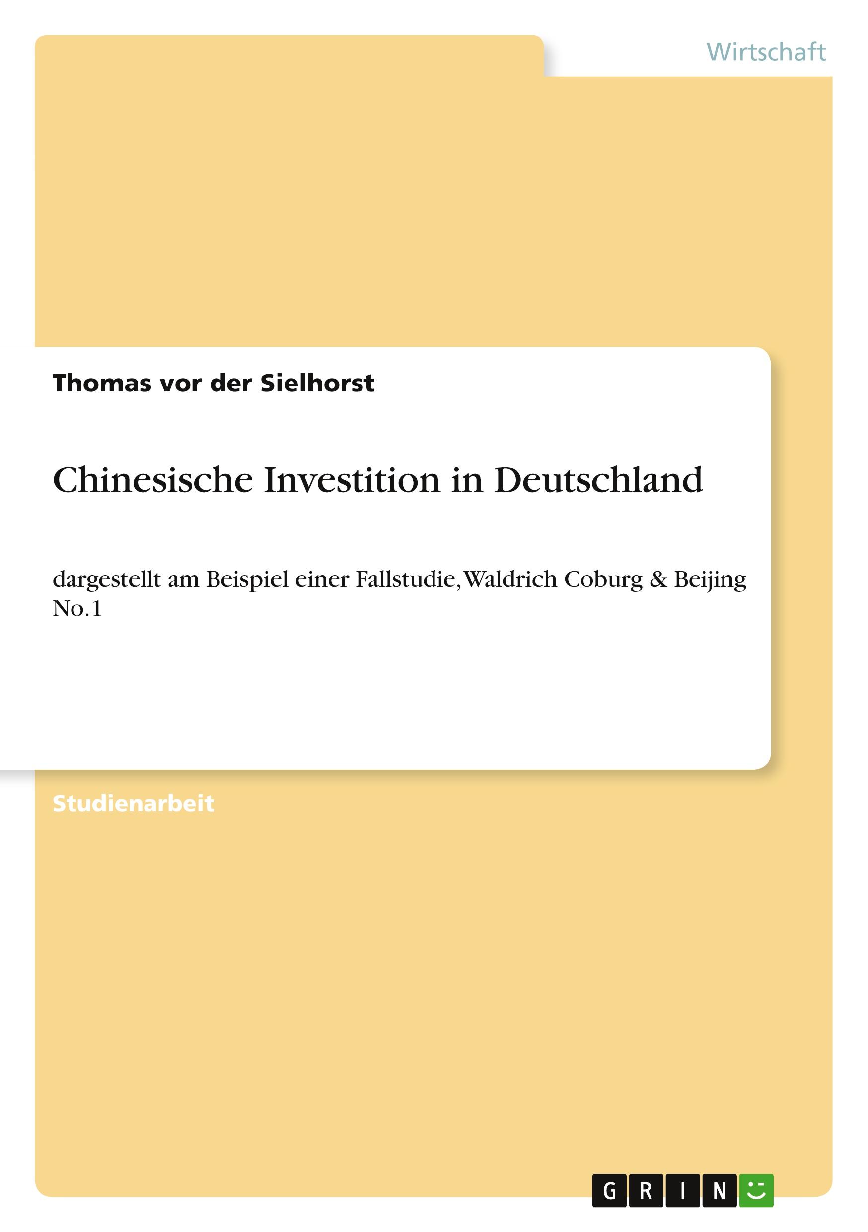 Chinesische Investition in Deutschland