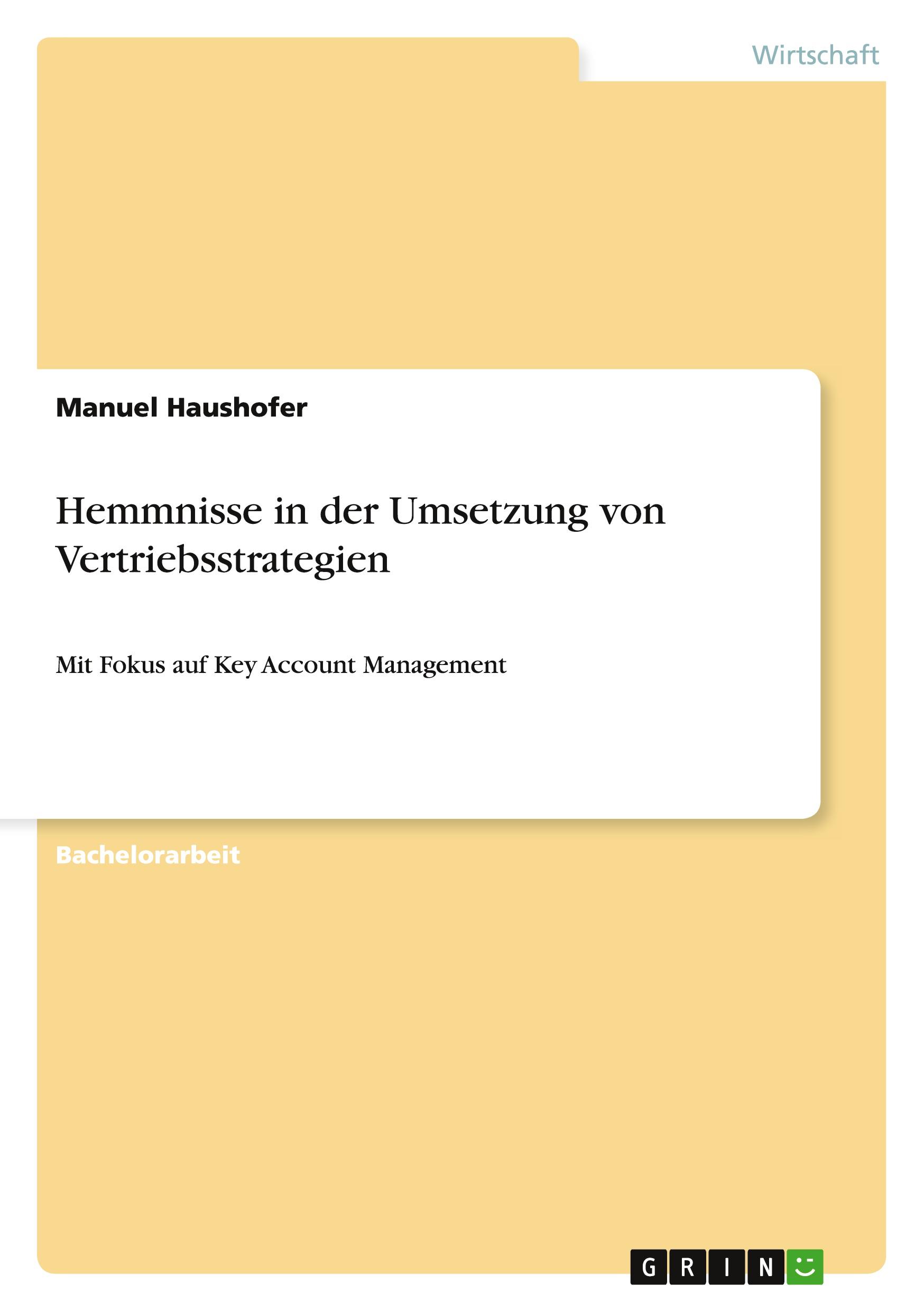 Hemmnisse in der Umsetzung von Vertriebsstrategien