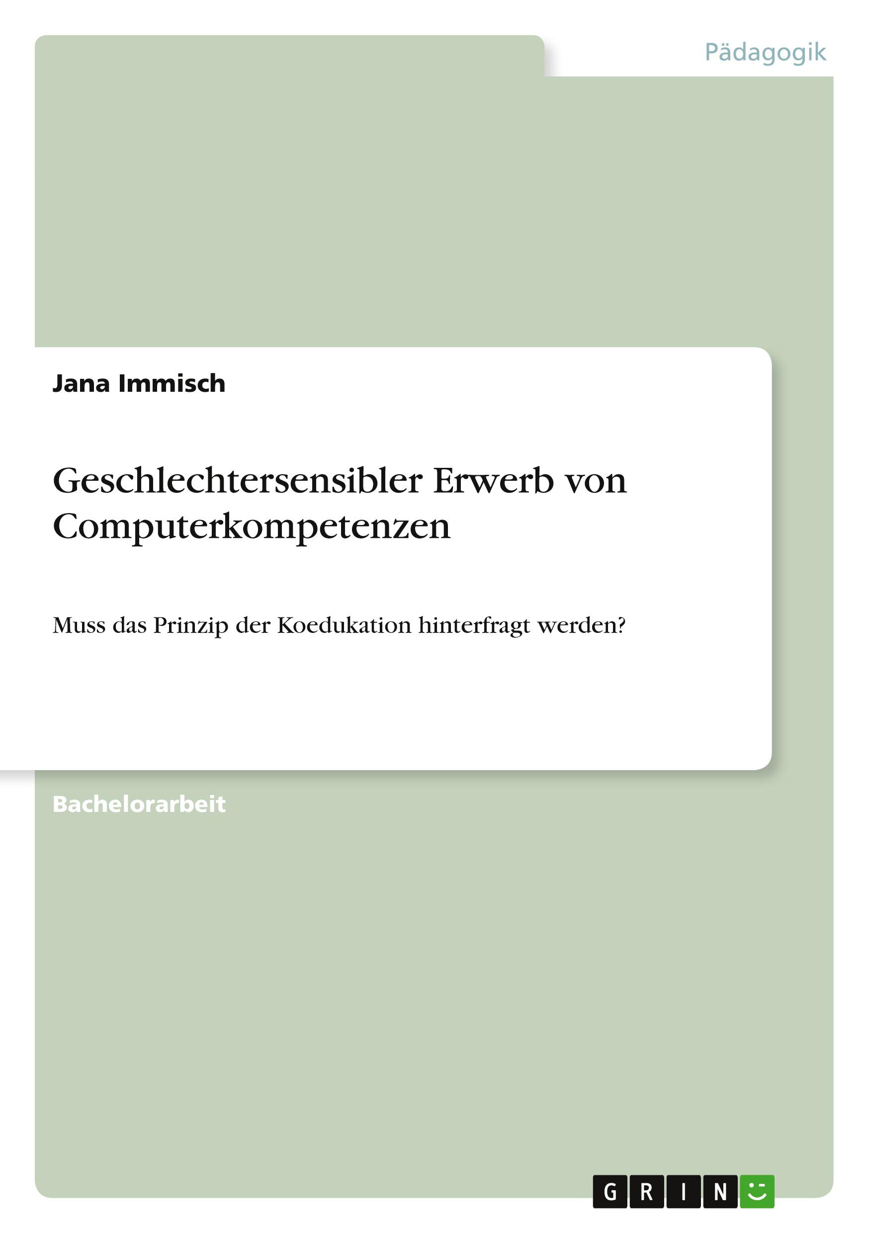 Geschlechtersensibler Erwerb von Computerkompetenzen