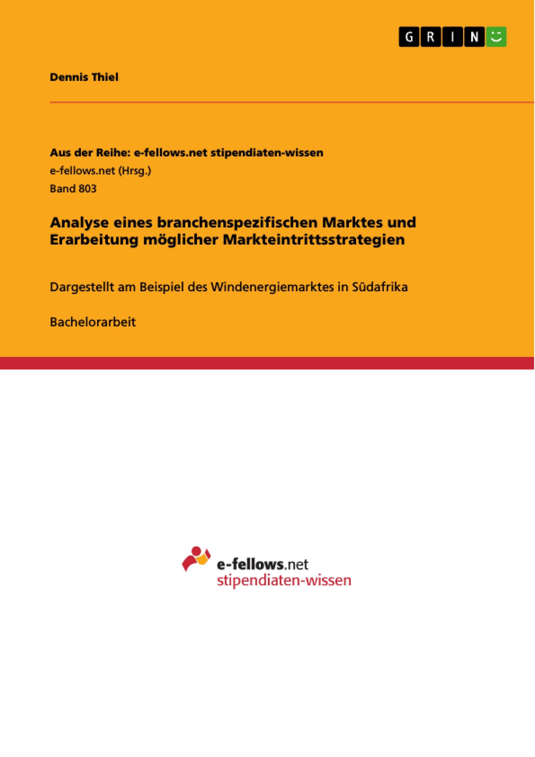 Analyse eines branchenspezifischen Marktes und Erarbeitung möglicher Markteintrittsstrategien