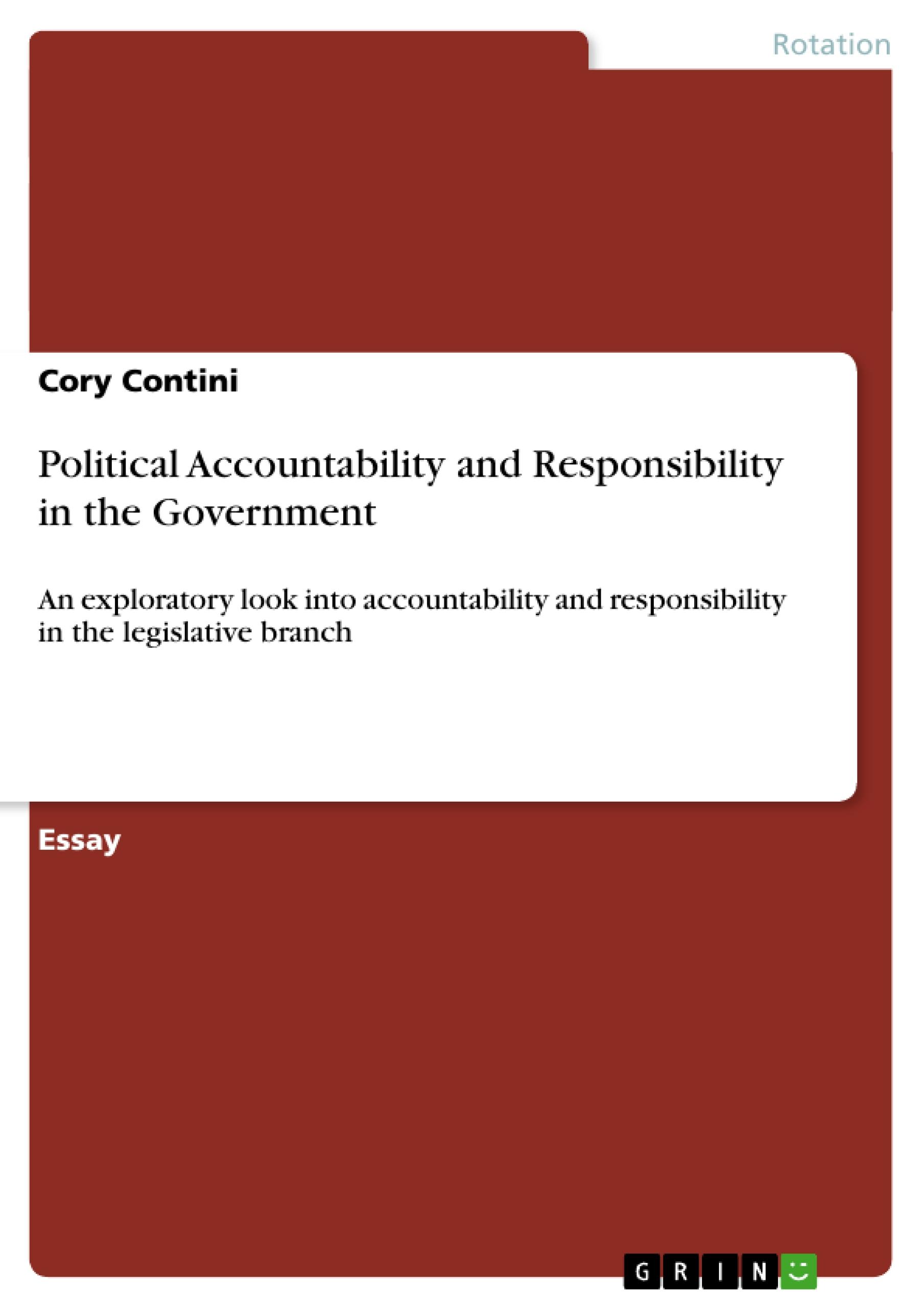 Political Accountability and Responsibility in the Government