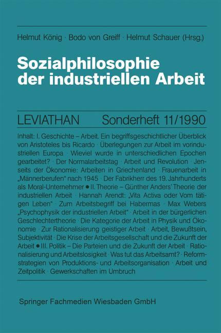 Sozialphilosophie der industriellen Arbeit