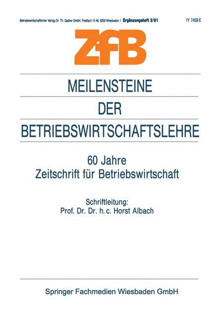 Meilensteine der Betriebswirtschaftslehre