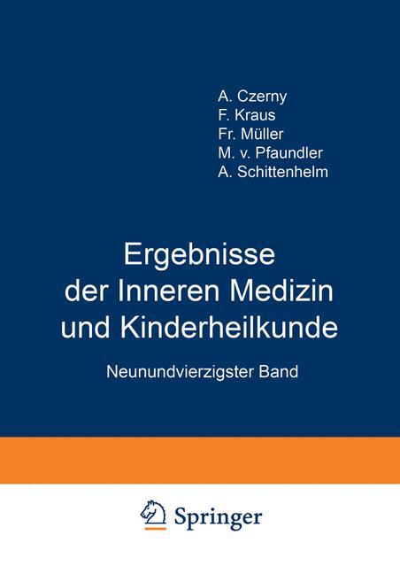 Ergebnisse der Inneren Medizin und Kinderheilkunde