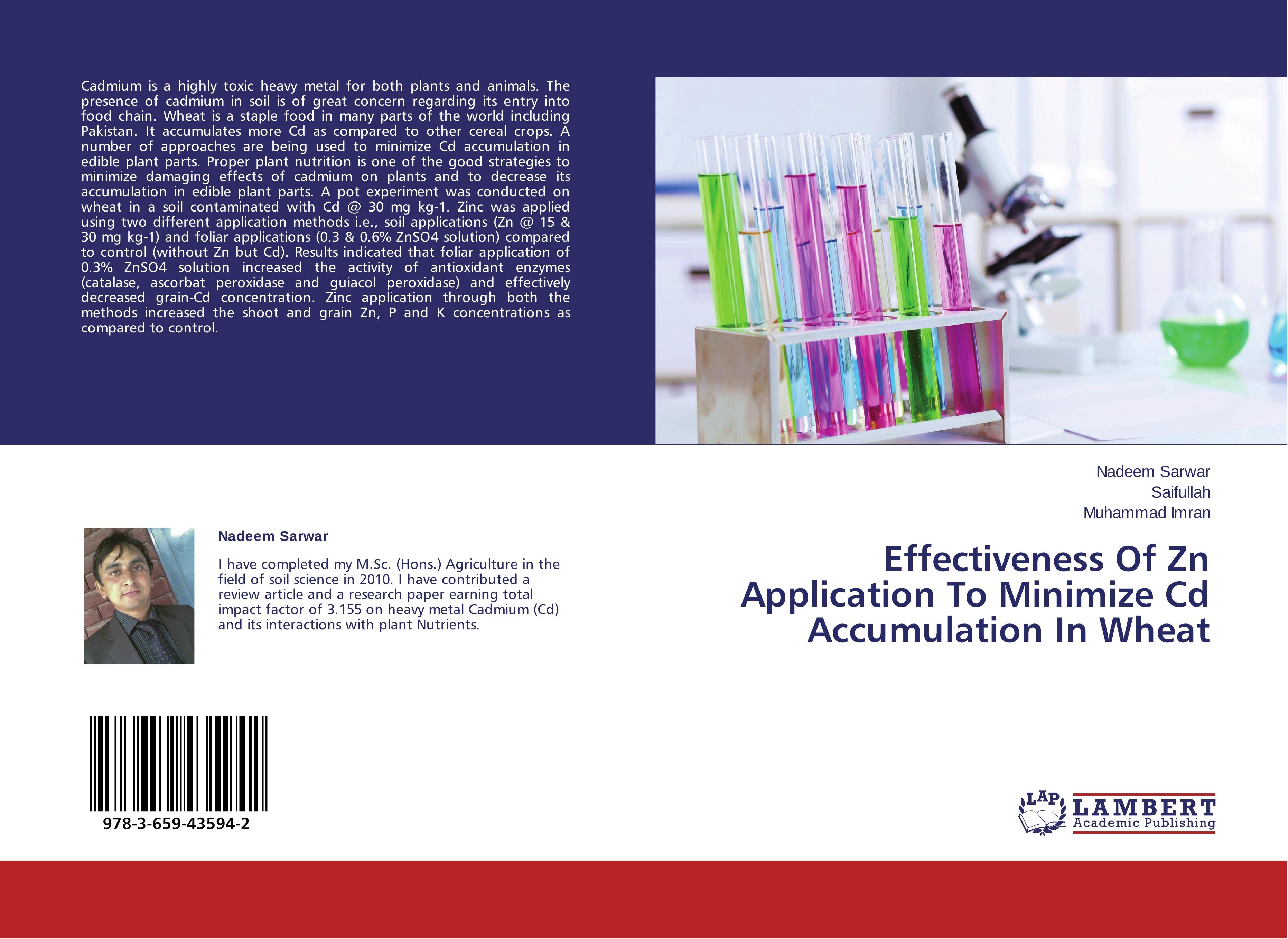 Effectiveness Of Zn Application To Minimize Cd Accumulation In Wheat