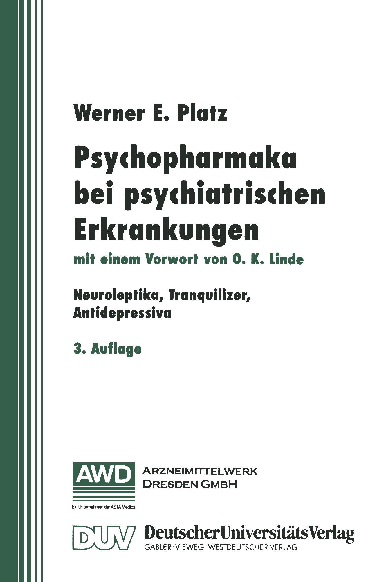 Psychopharmaka bei psychiatrischen Erkrankungen