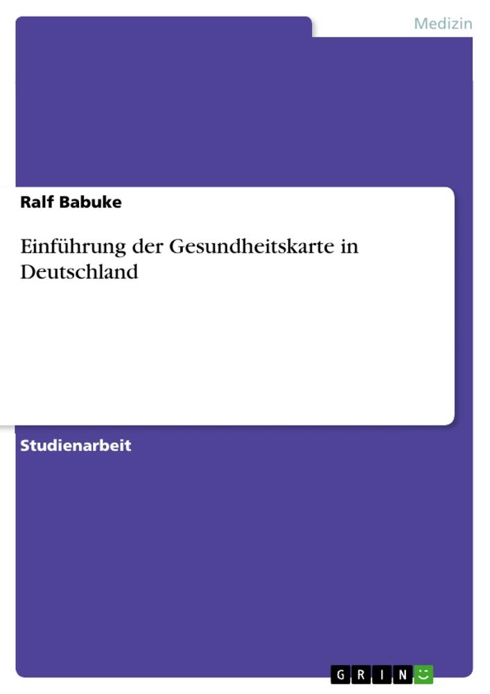 Einführung der Gesundheitskarte in Deutschland