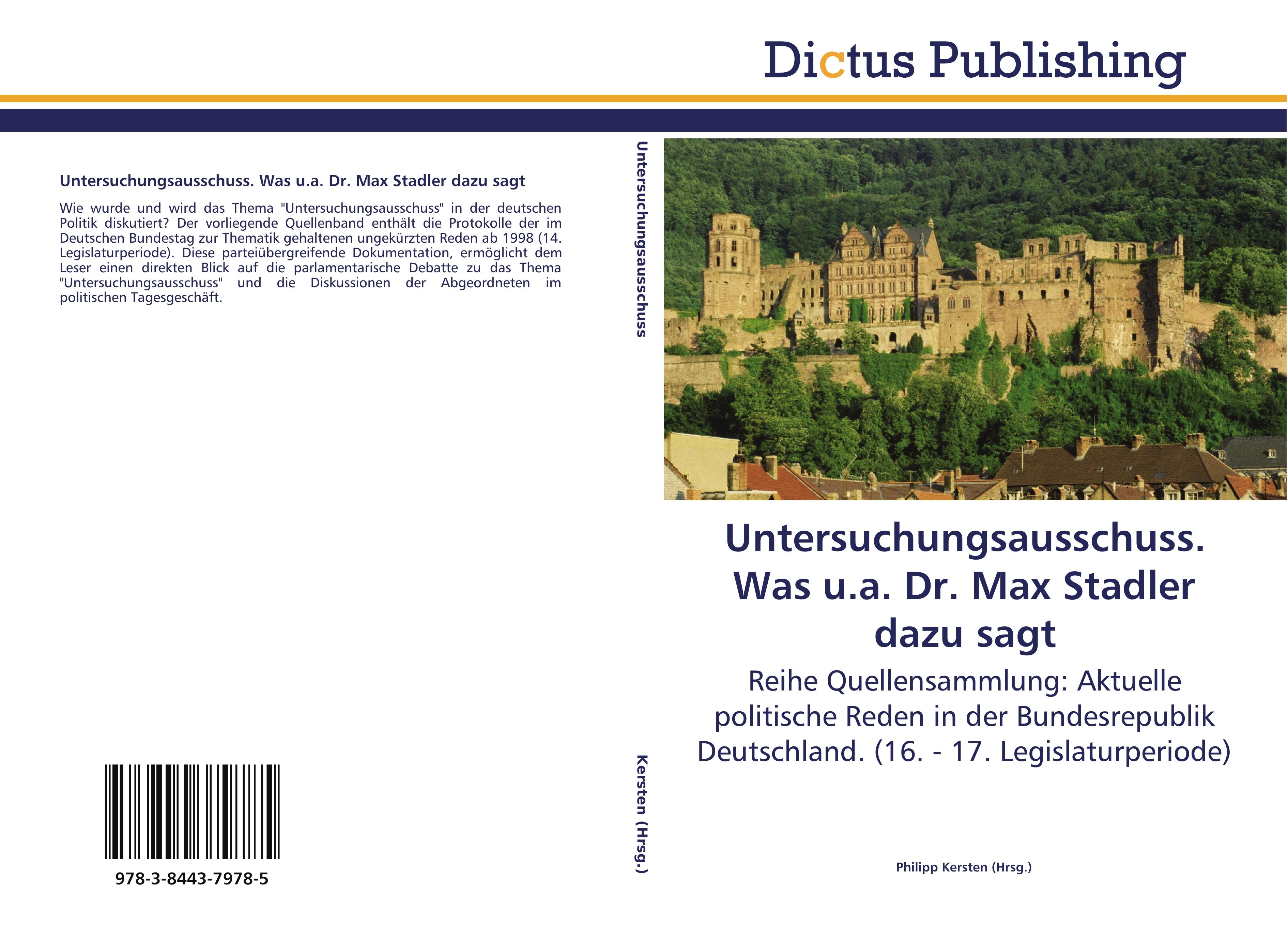 Untersuchungsausschuss. Was u.a. Dr. Max Stadler dazu sagt