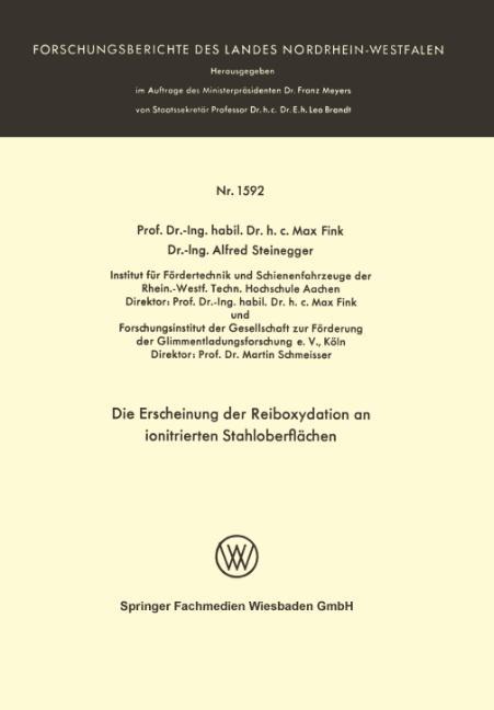 Die Erscheinung der Reiboxydation an ionitrierten Stahloberflächen