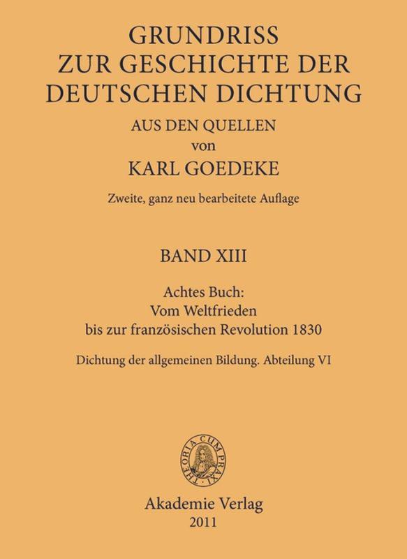 Achtes Buch: Vom Weltfrieden bis zur französischen Revolution 1830