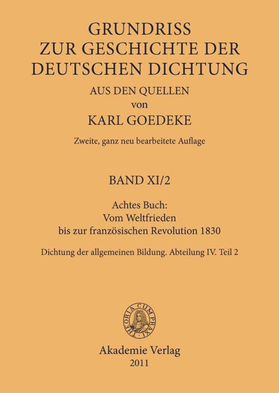 Achtes Buch: Vom Weltfrieden bis zur französischen Revolution 1830