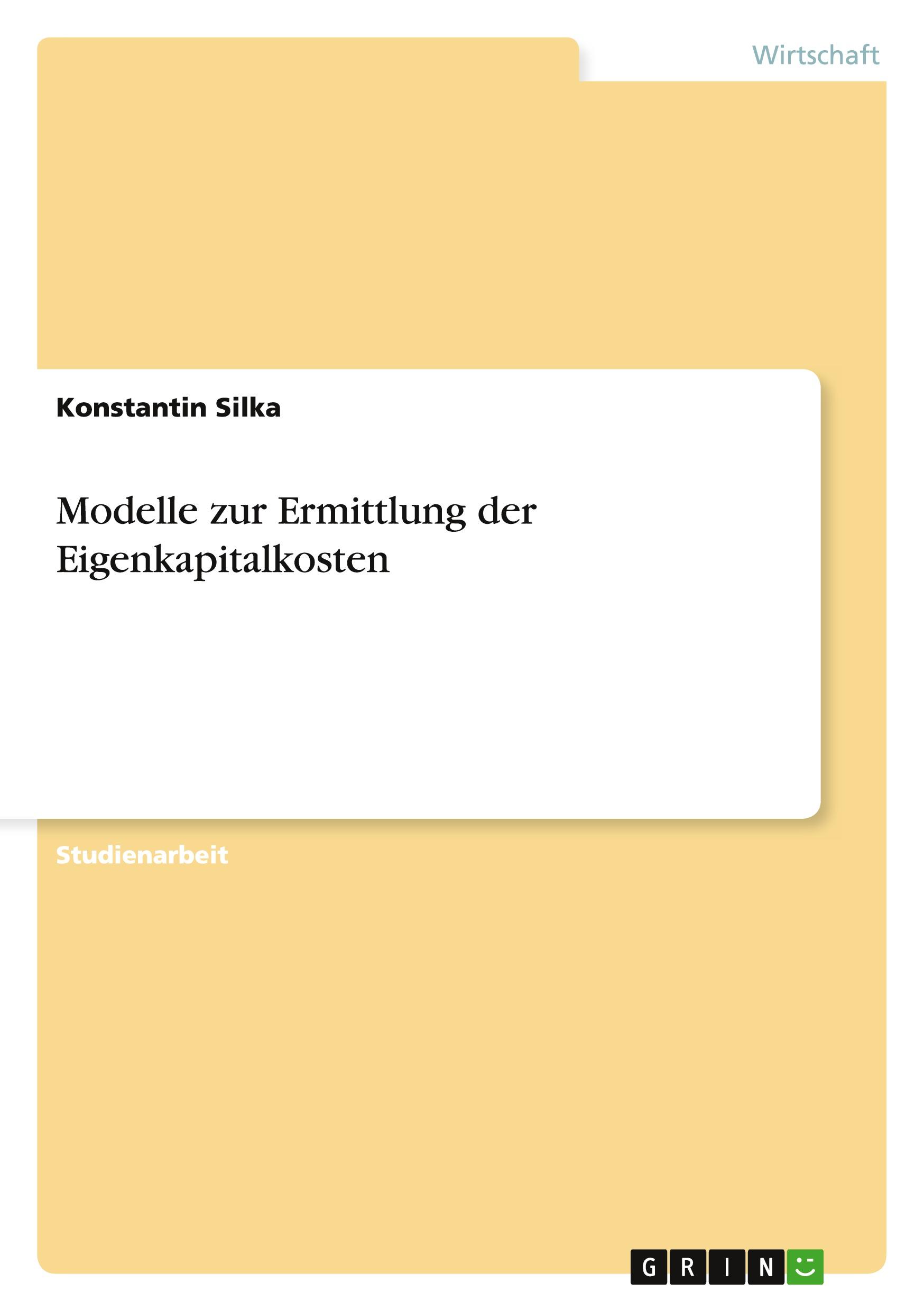 Modelle zur Ermittlung der Eigenkapitalkosten