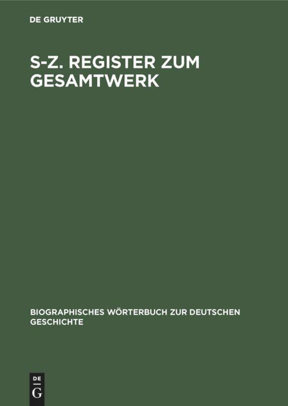 S¿Z. Register zum Gesamtwerk