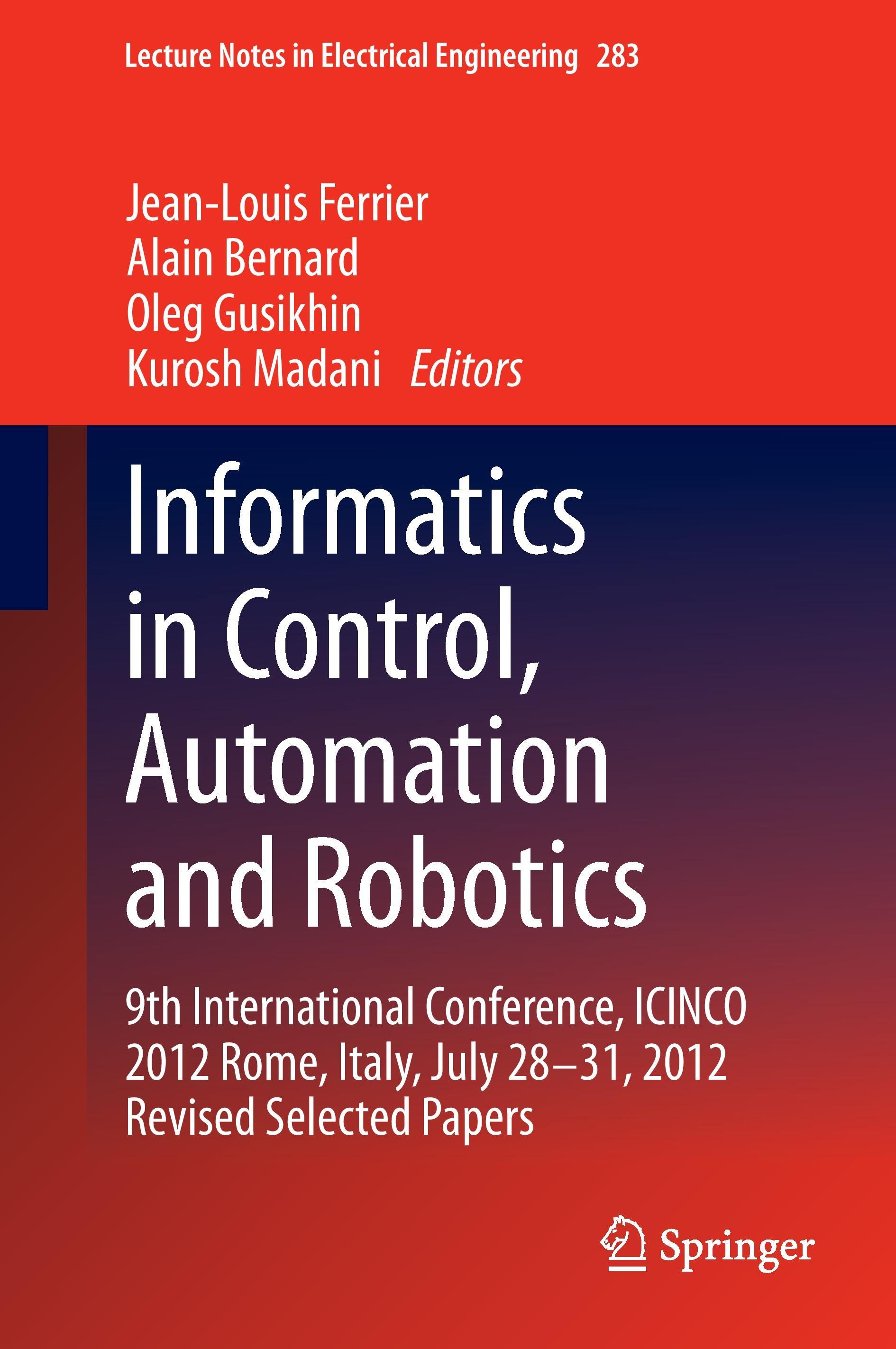 Informatics in Control, Automation and Robotics