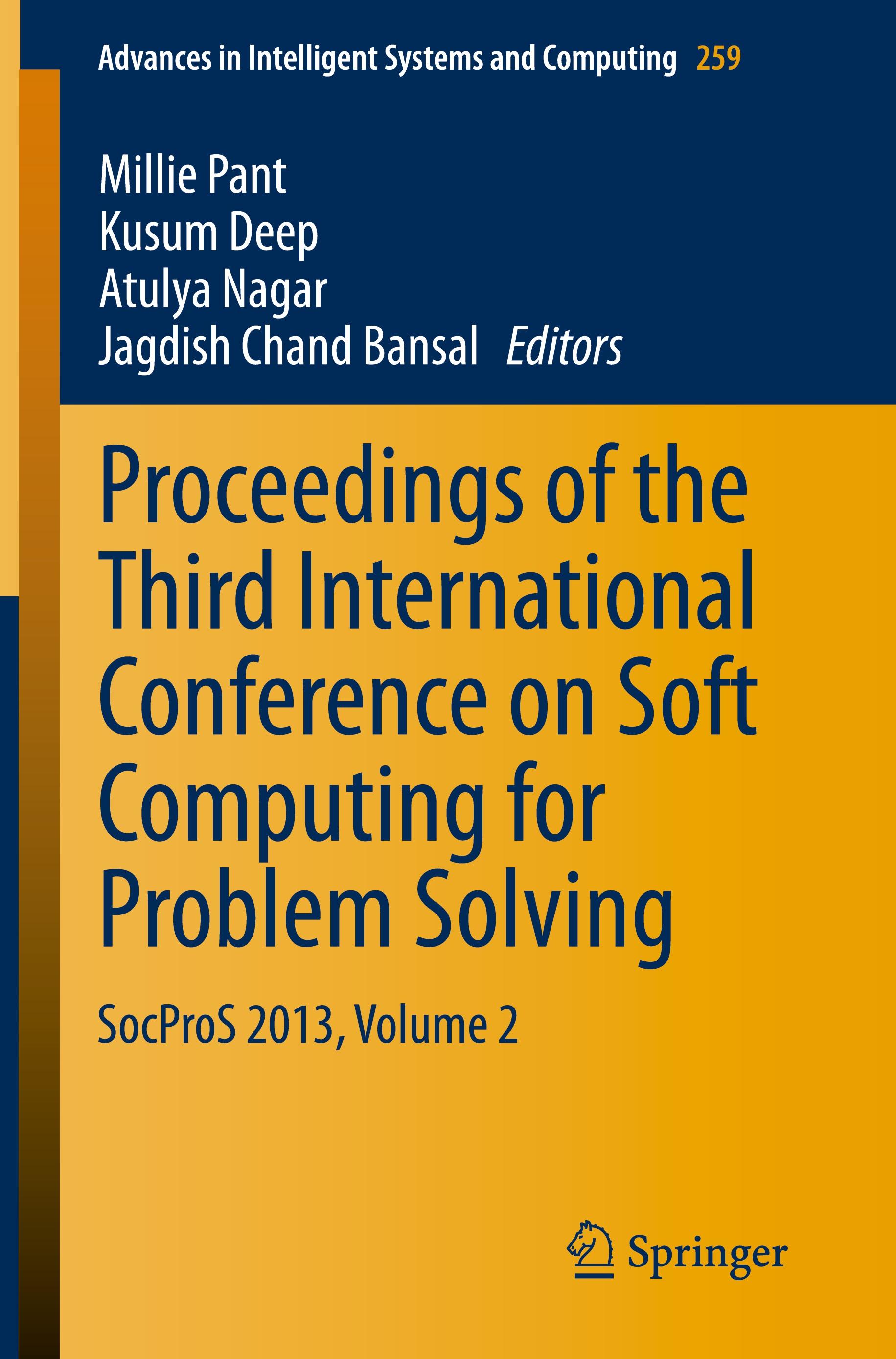 Proceedings of the Third International Conference on Soft Computing for Problem Solving