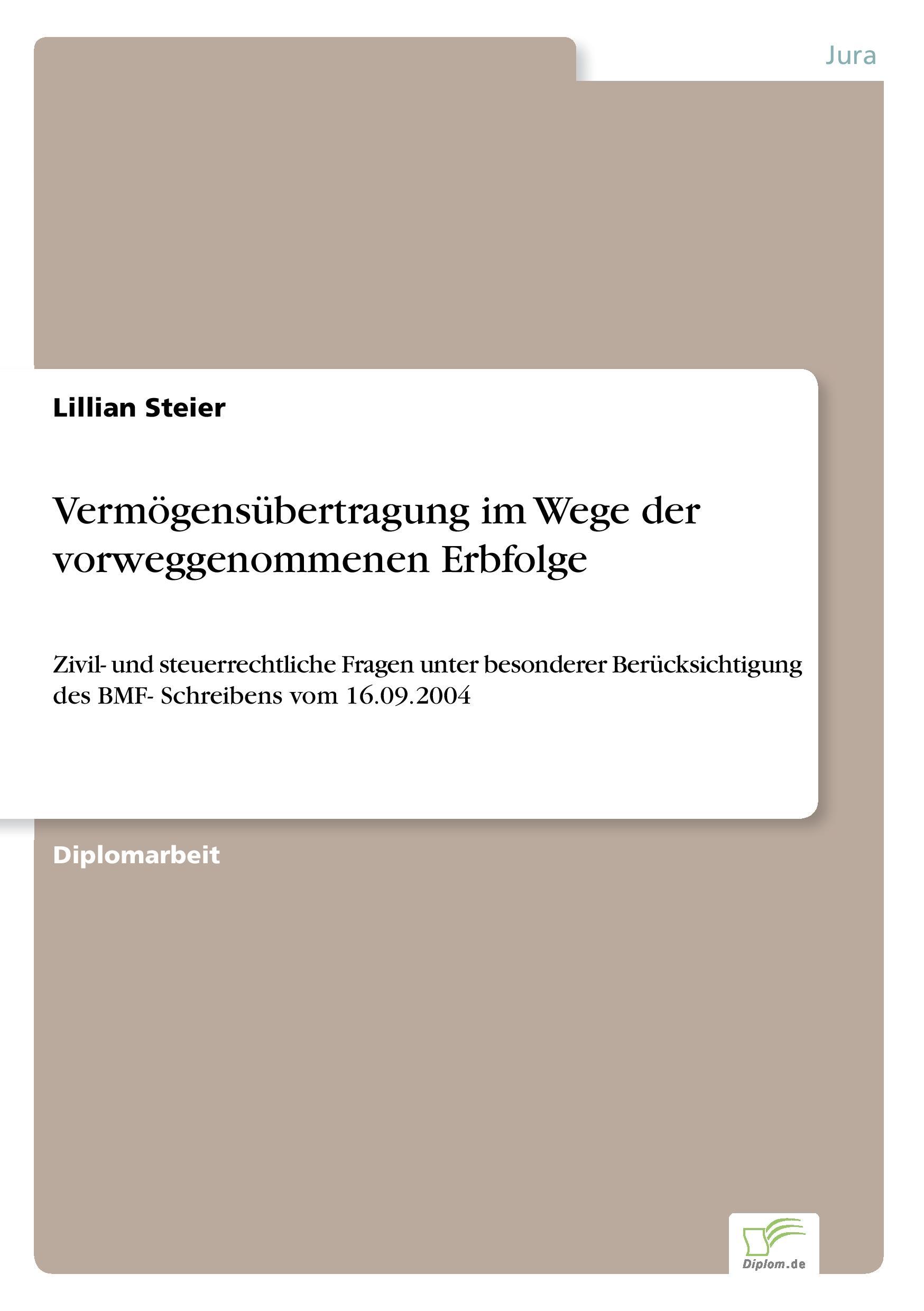 Vermögensübertragung im Wege der vorweggenommenen Erbfolge