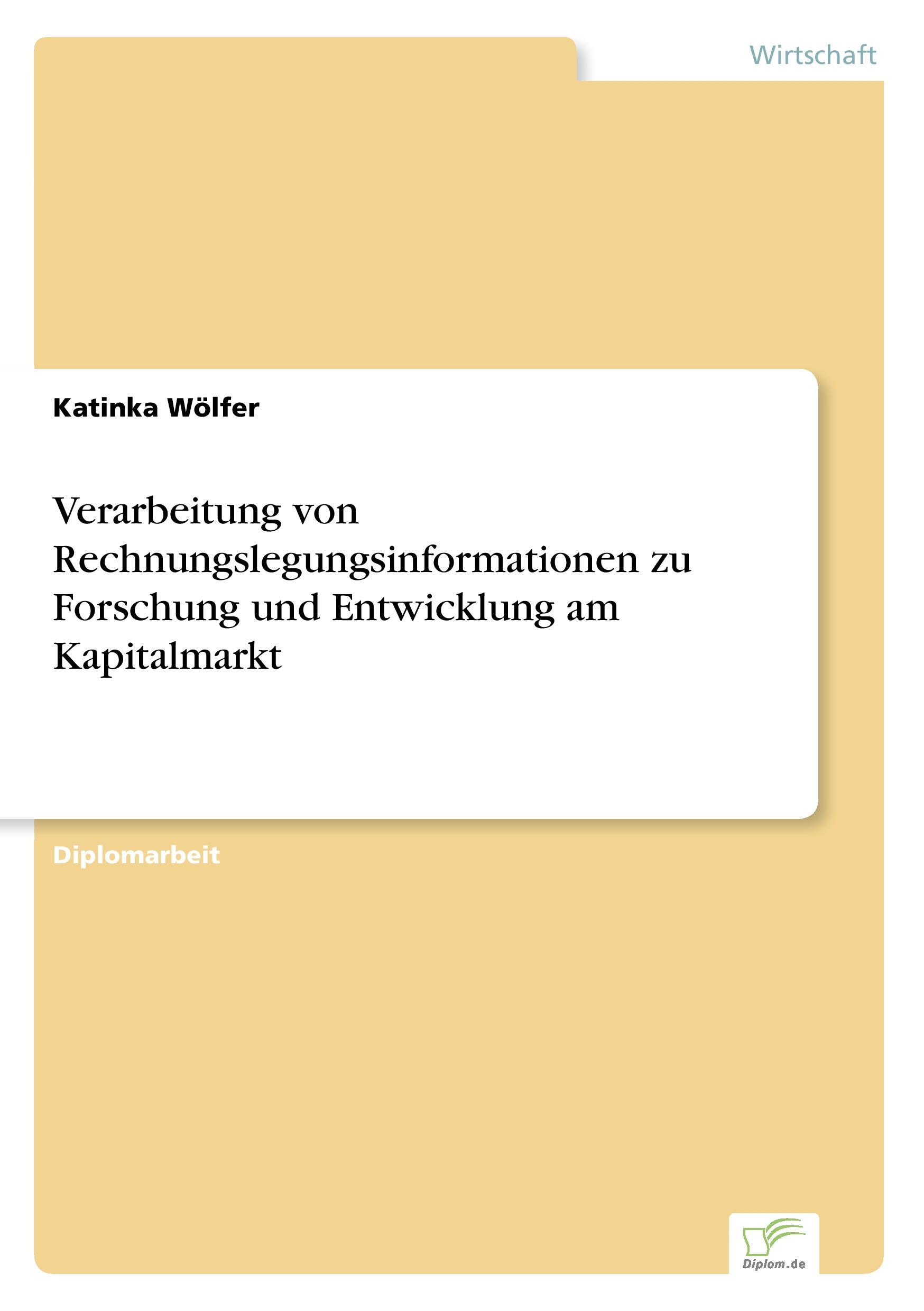 Verarbeitung von Rechnungslegungsinformationen zu Forschung und Entwicklung am Kapitalmarkt