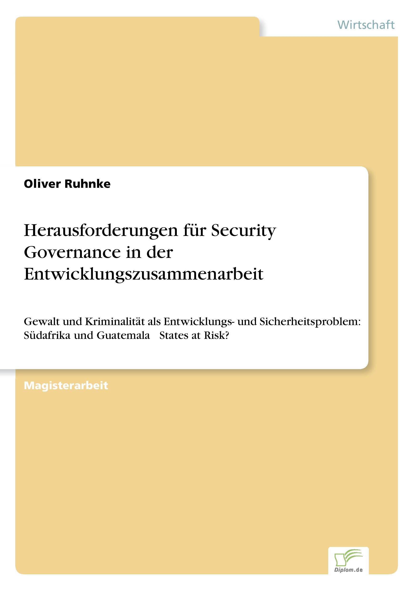 Herausforderungen für Security Governance in der Entwicklungszusammenarbeit