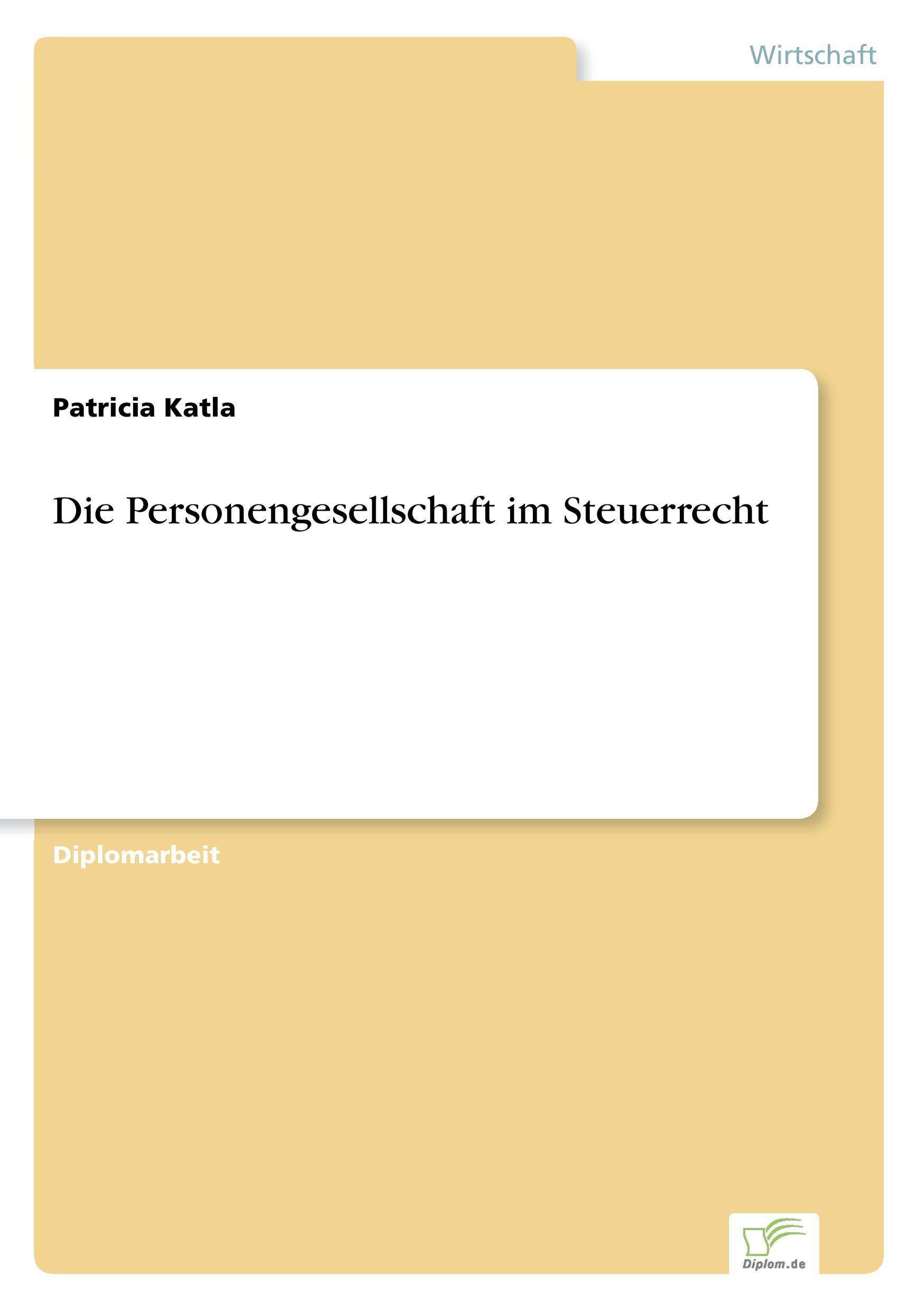 Die Personengesellschaft im Steuerrecht