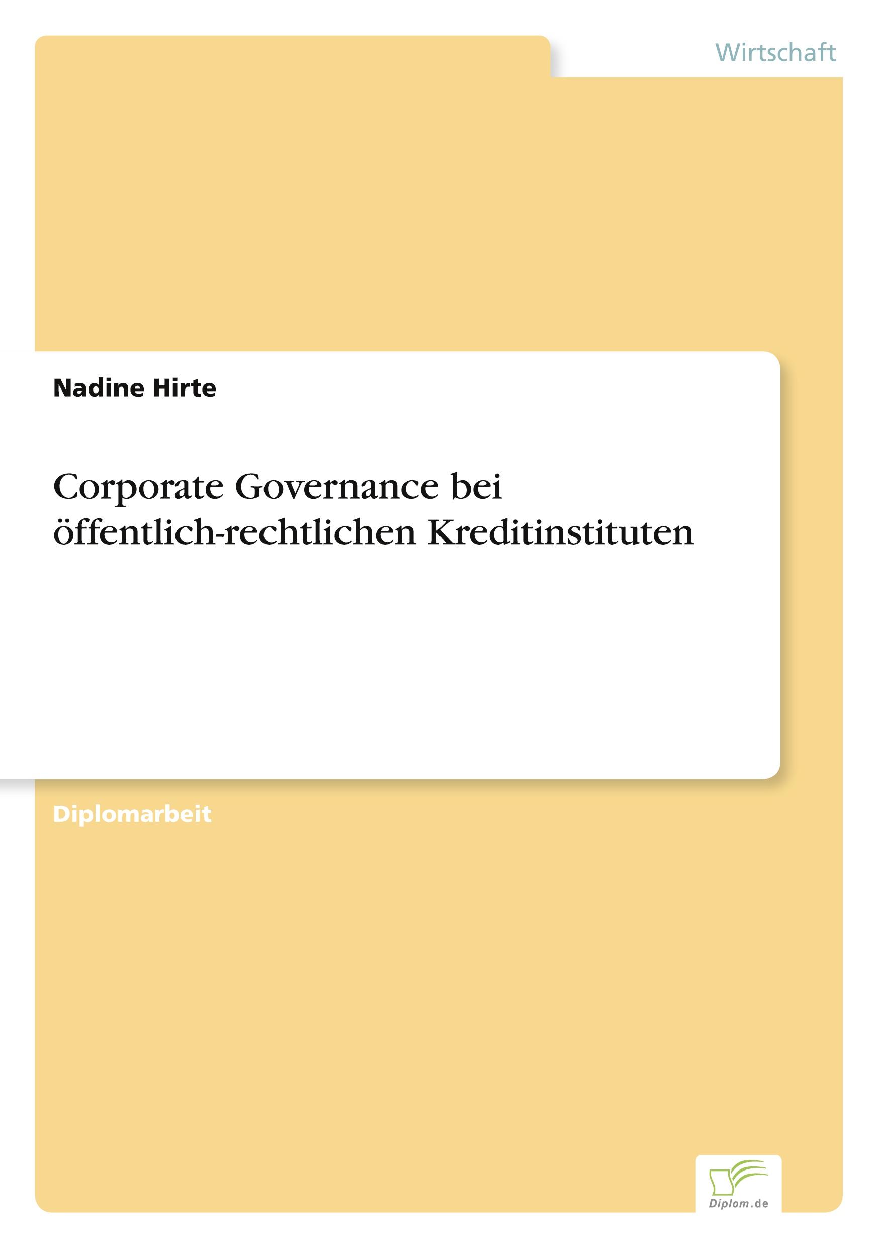 Corporate Governance bei öffentlich-rechtlichen Kreditinstituten