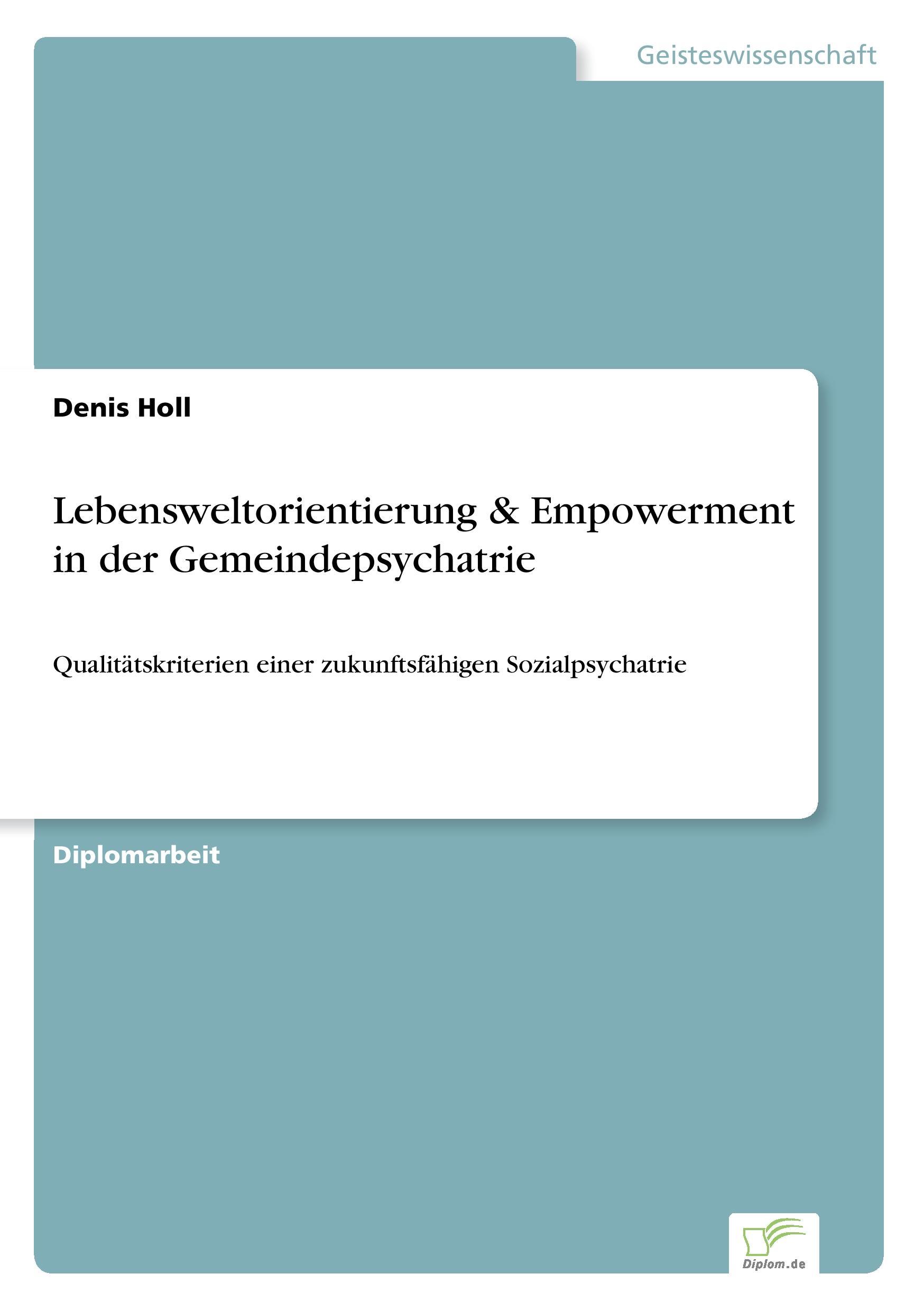 Lebensweltorientierung & Empowerment in der Gemeindepsychatrie