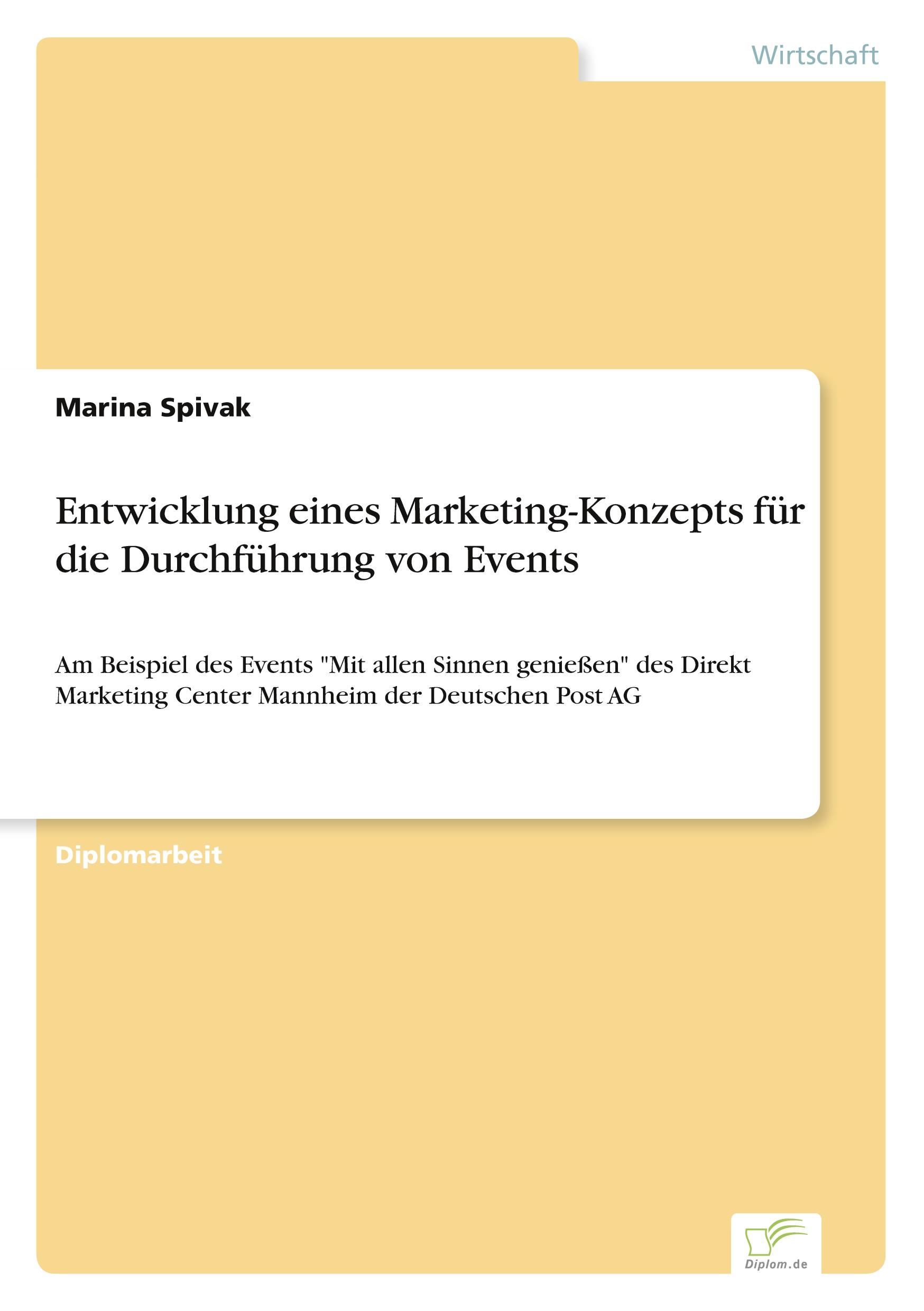 Entwicklung eines Marketing-Konzepts für die Durchführung von Events