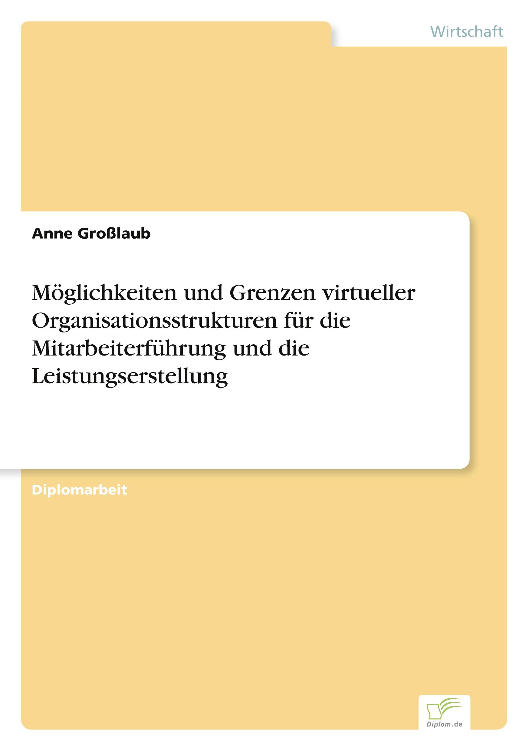 Möglichkeiten und Grenzen virtueller Organisationsstrukturen für die Mitarbeiterführung und die Leistungserstellung