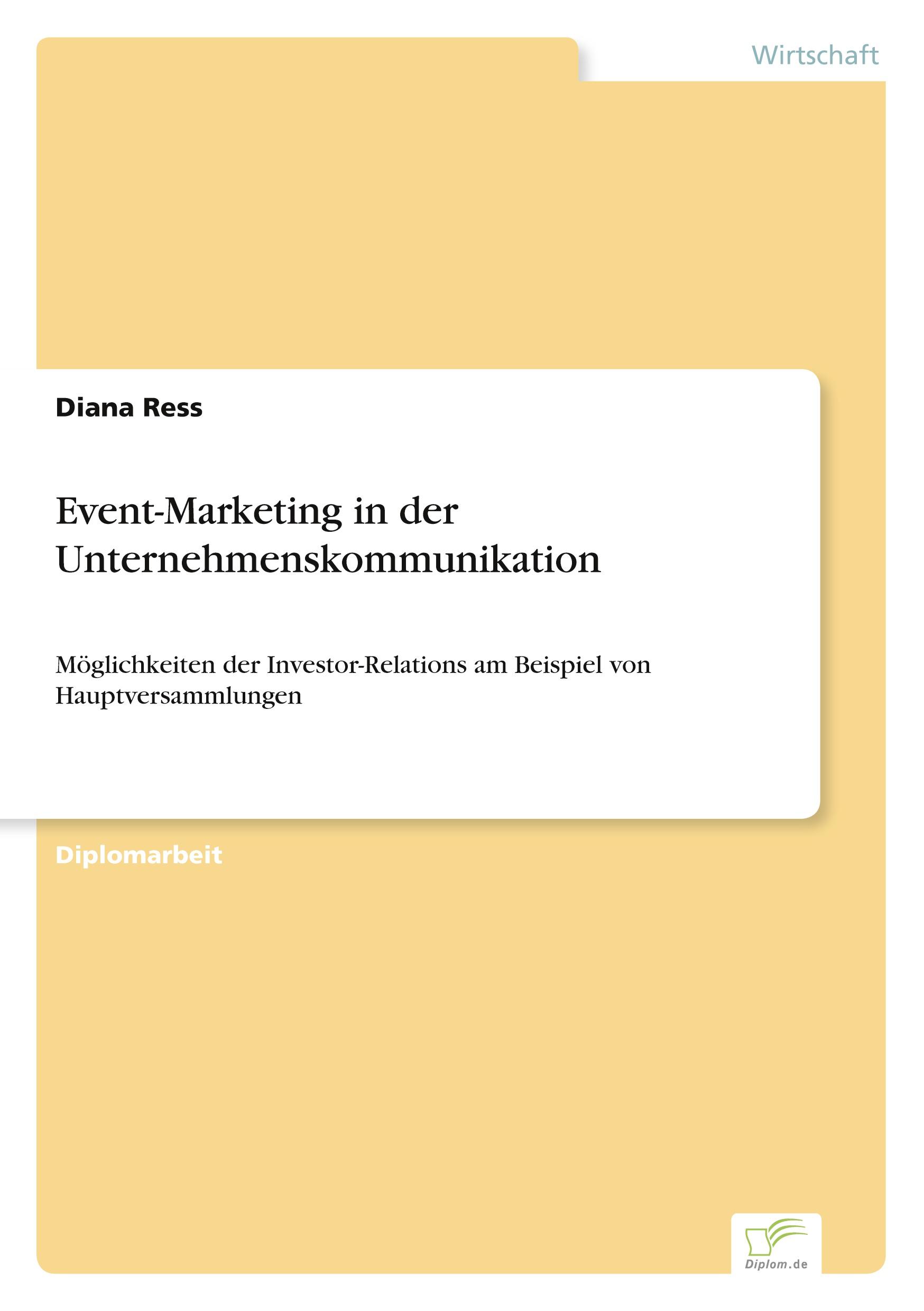 Event-Marketing in der Unternehmenskommunikation