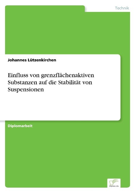 Einfluss von grenzflächenaktiven Substanzen auf die Stabilität von Suspensionen