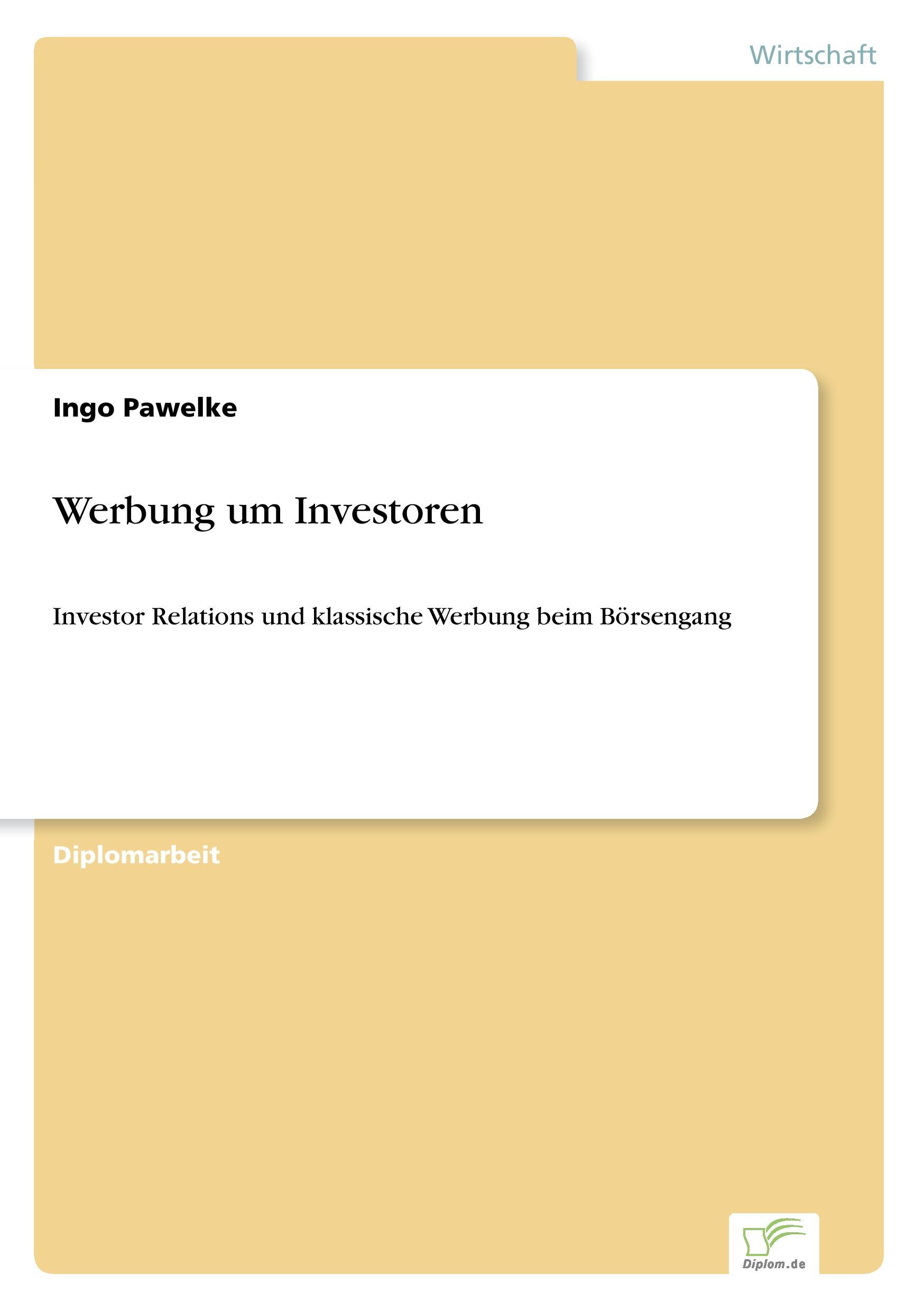 Werbung um Investoren