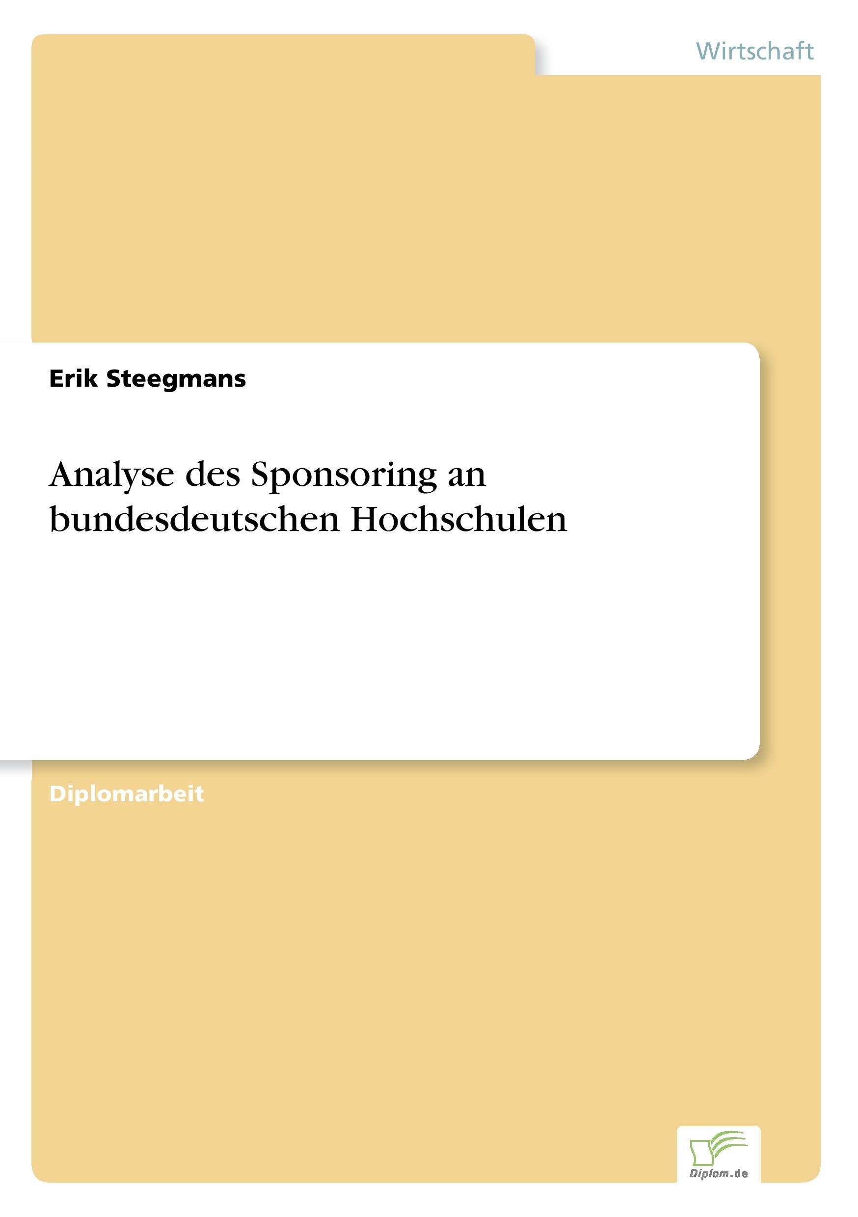 Analyse des Sponsoring an bundesdeutschen Hochschulen