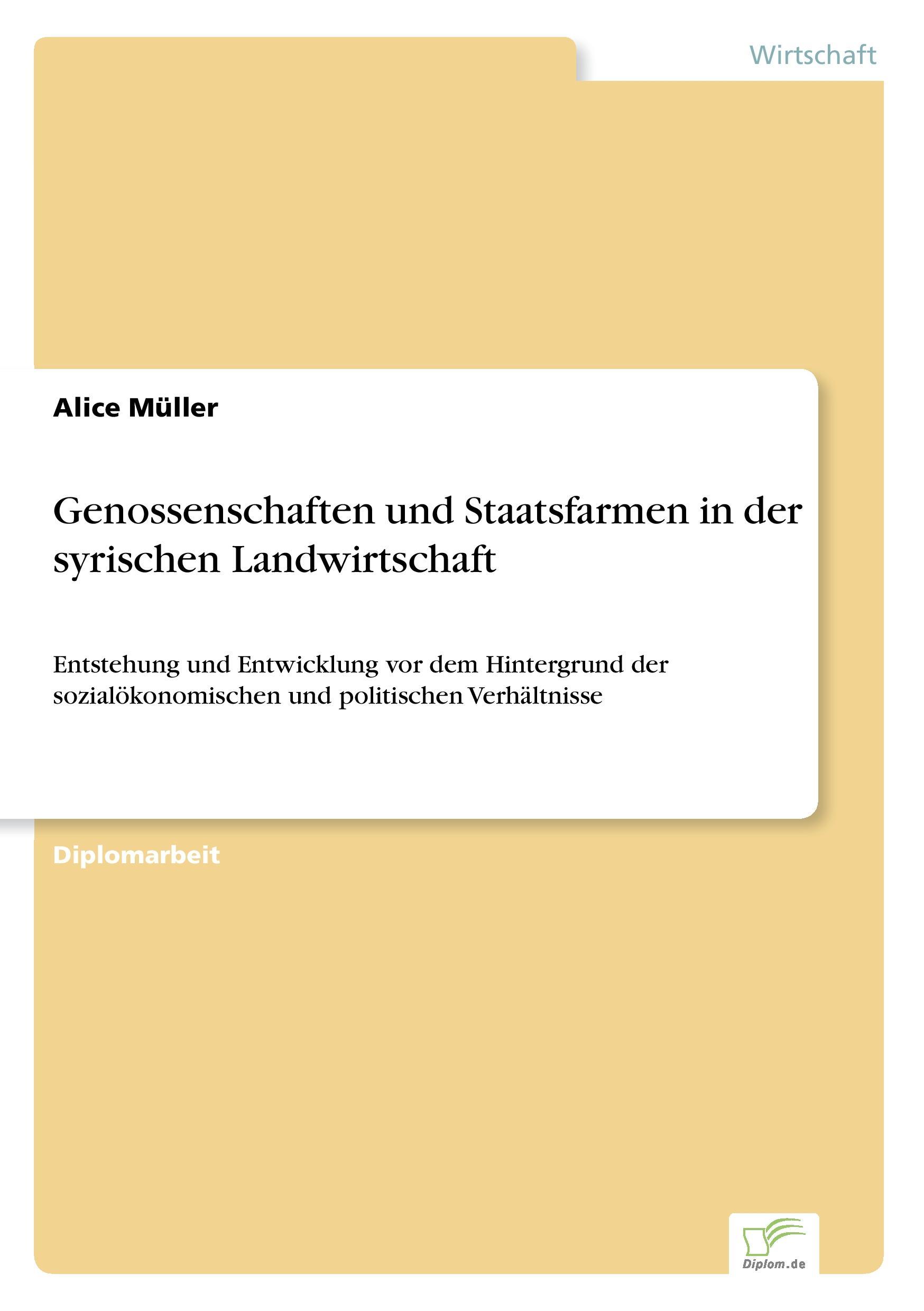 Genossenschaften und Staatsfarmen in der syrischen Landwirtschaft