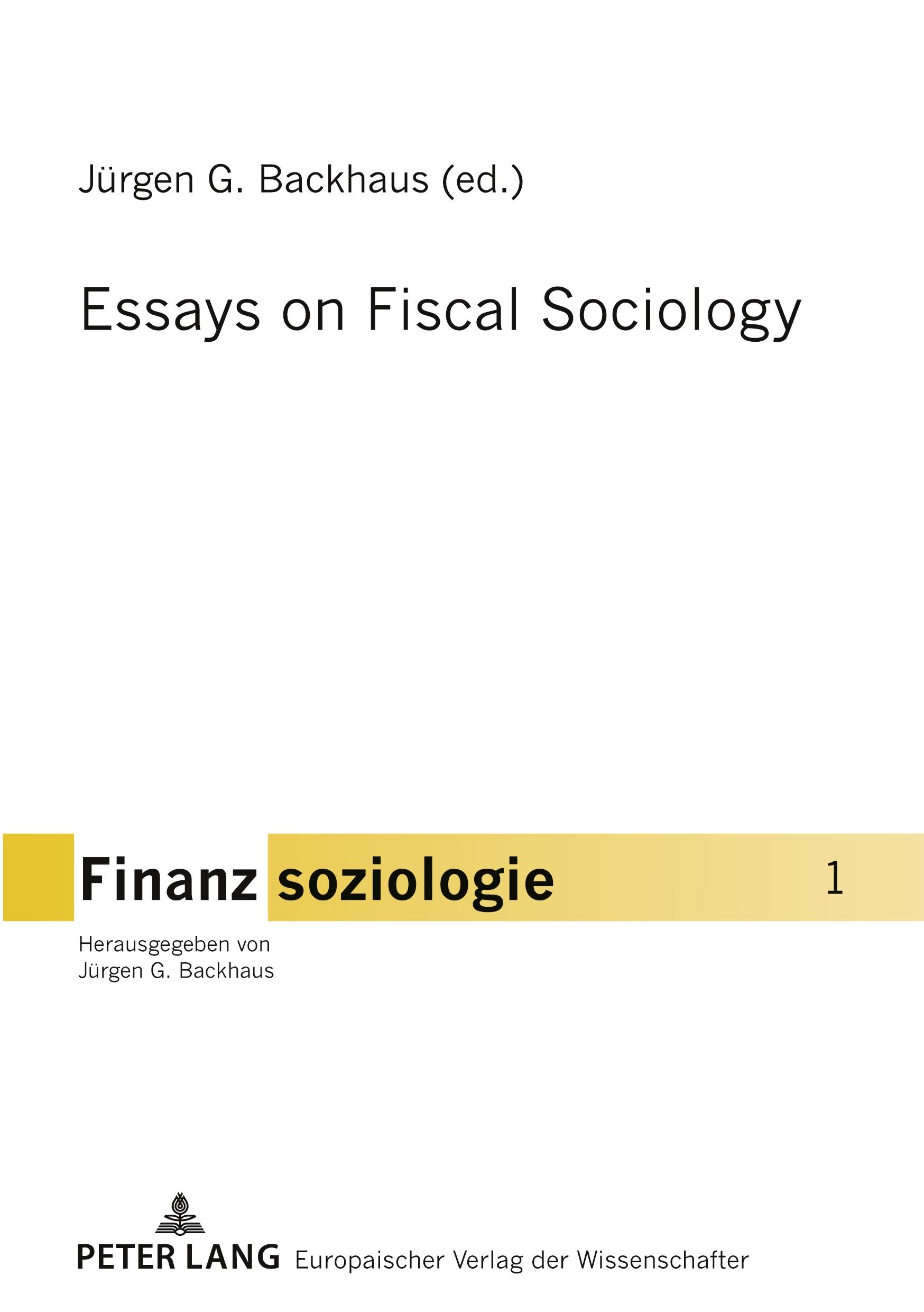 Essays on Fiscal Sociology