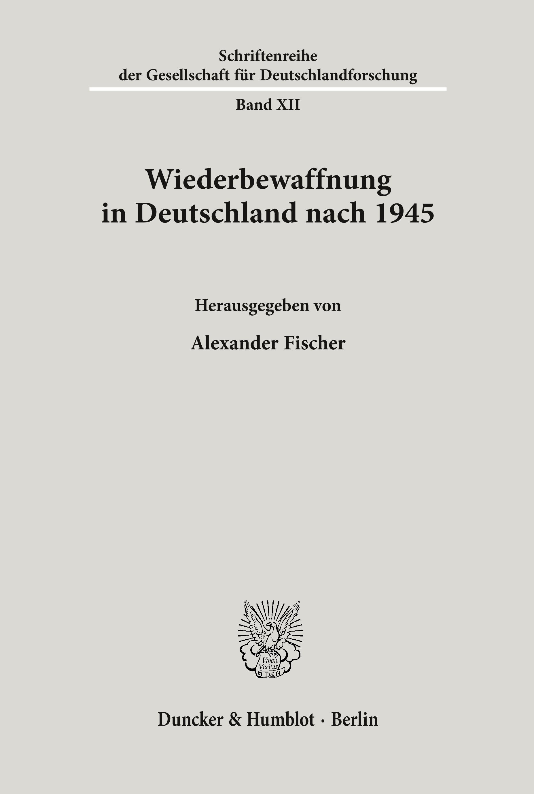 Wiederbewaffnung in Deutschland nach 1945.