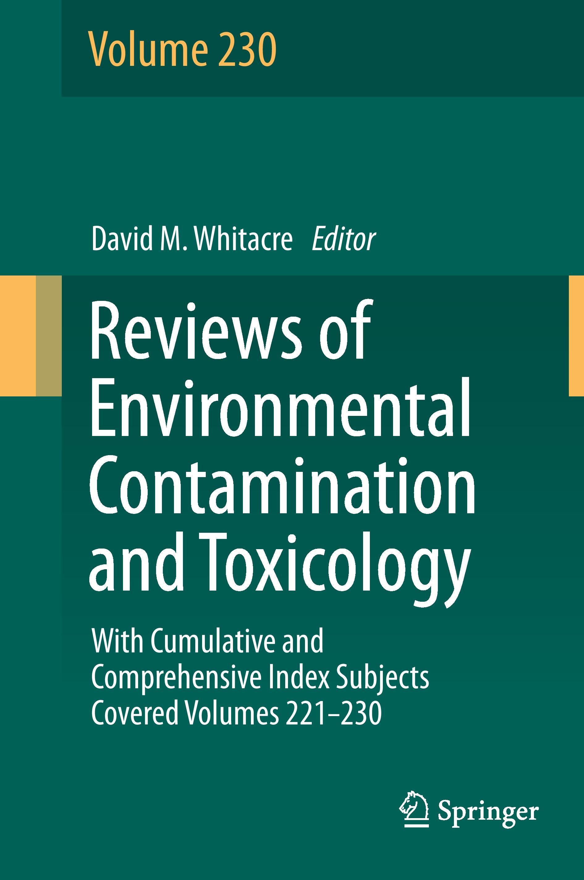 Reviews of Environmental Contamination and Toxicology volume