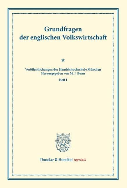 Grundfragen der englischen Volkswirtschaft