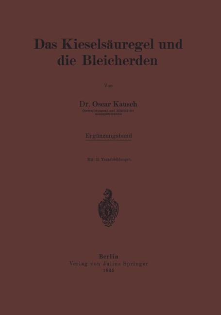 Das Kieselsäuregel und die Bleicherden