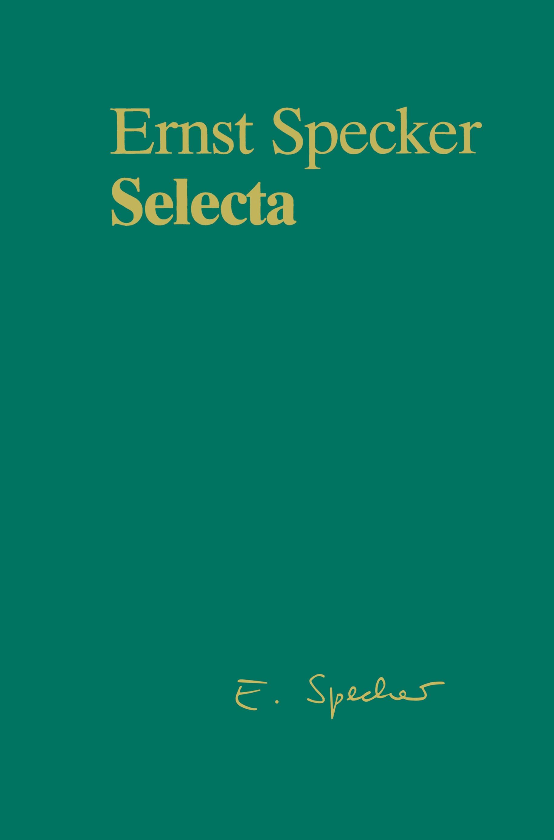 Ernst Specker Selecta