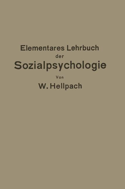 Elementares Lehrbuch der Sozialpsychologie