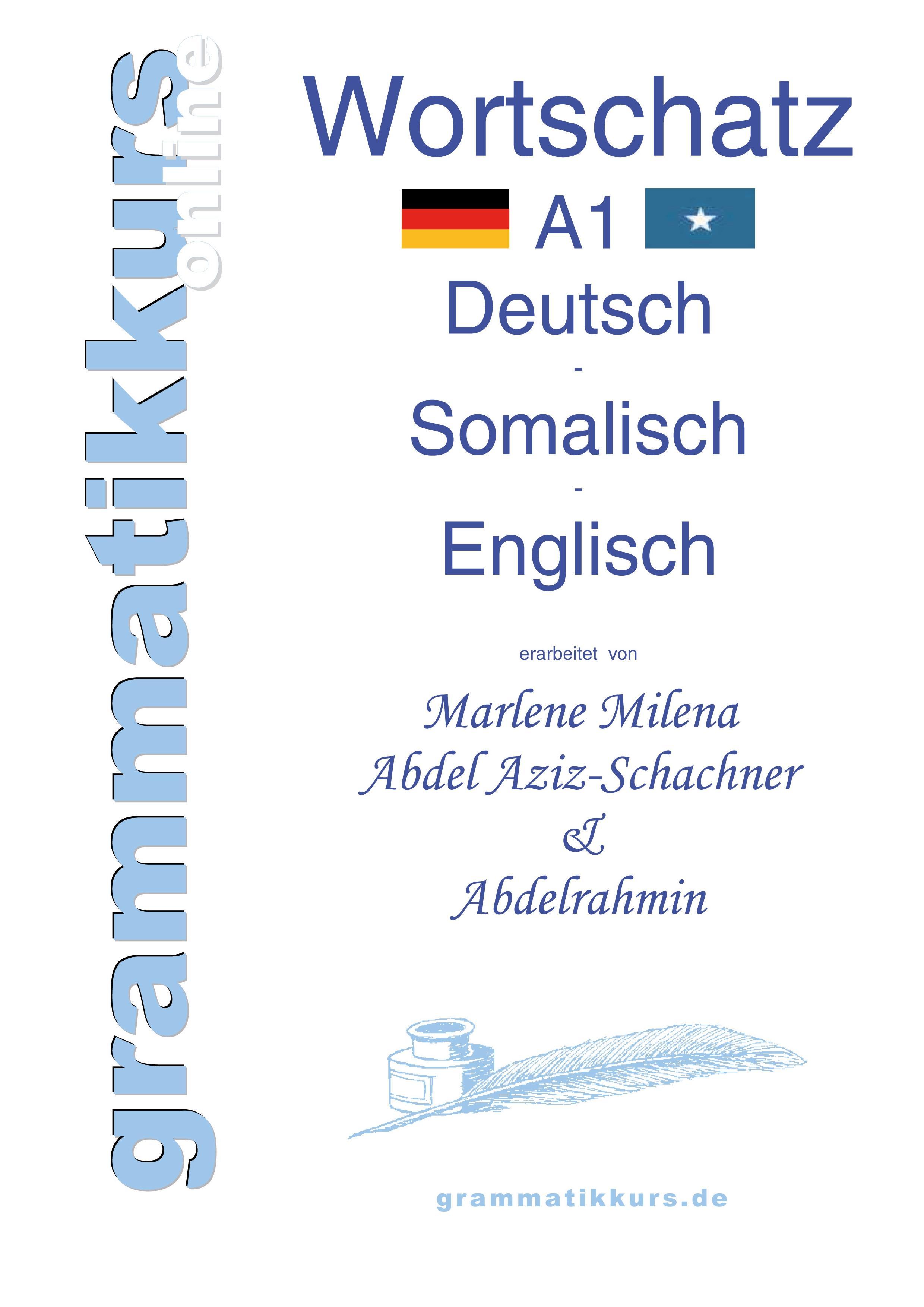 Wörterbuch A1 Deutsch - Somalisch - Englisch