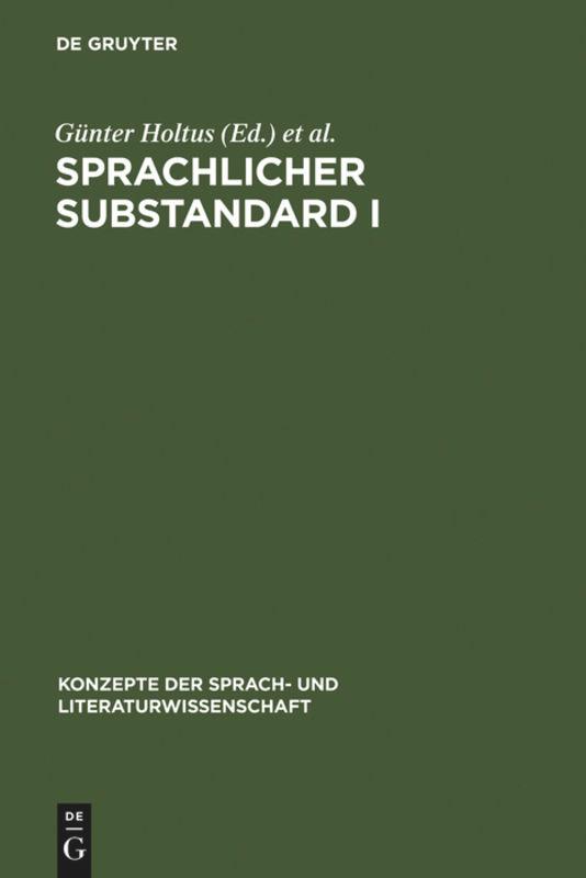 Sprachlicher Substandard I