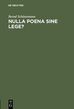 Nulla poena sine lege?