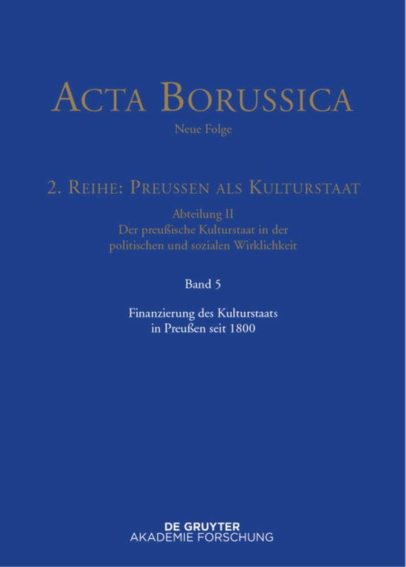 Finanzierung des Kulturstaats in Preußen seit 1800