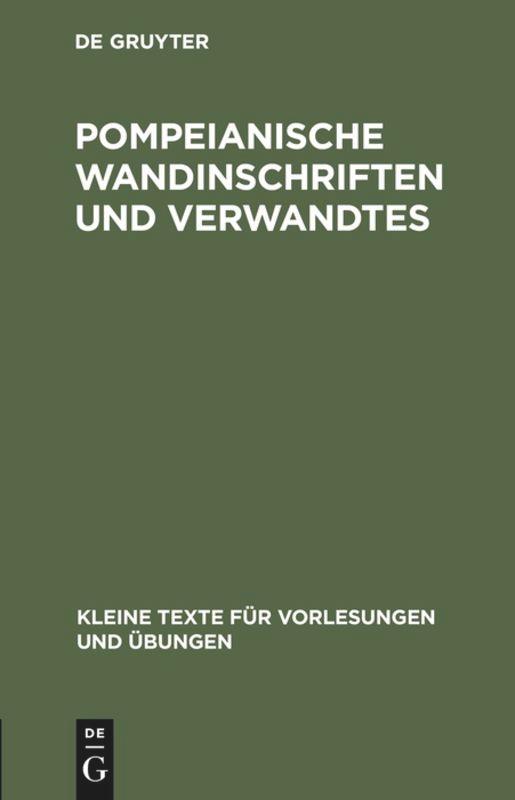 Pompeianische Wandinschriften und Verwandtes