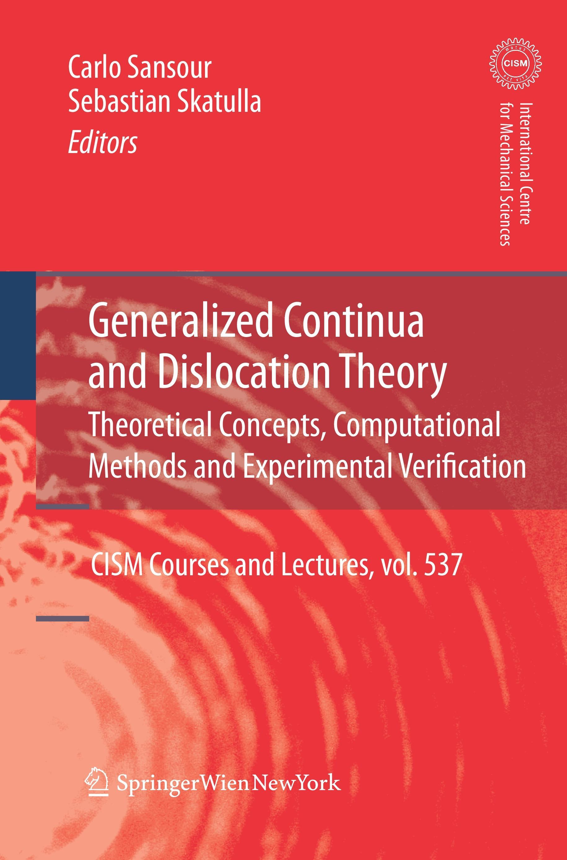 Generalized Continua and Dislocation Theory