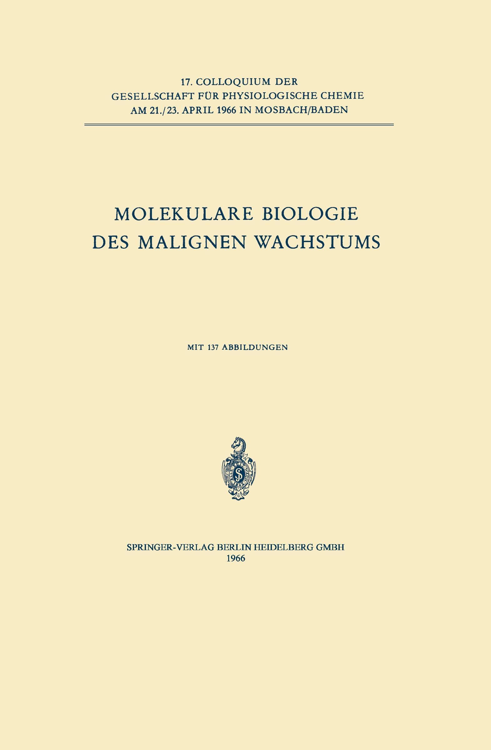 Molekulare Biologie des Malignen Wachstums