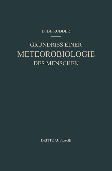 Grundriss Einer Meteorobiologie des Menschen